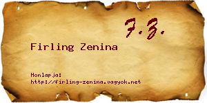 Firling Zenina névjegykártya